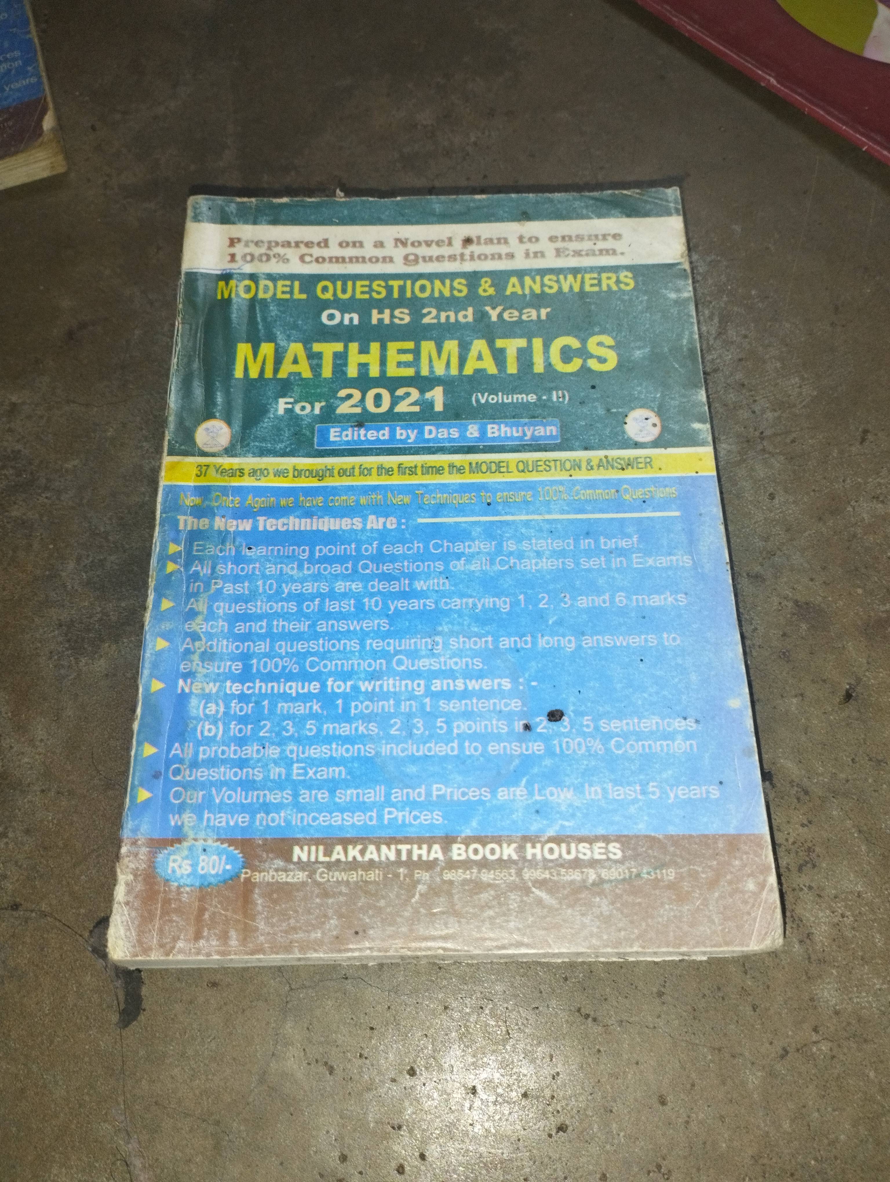 Mathematics Model Questions Answers For HS 2nd year